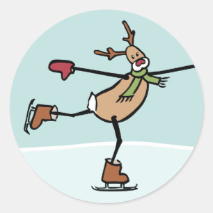 Cute Dansrenrenrenrendier - Kerstmis Ronde Sticker