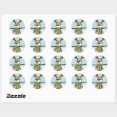 Cute Dansrenrenrenrendier - Kerstmis Ronde Sticker (Vel)