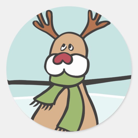 Cute Dansrenrenrenrendier - Kerstmis Ronde Sticker (Voorkant)