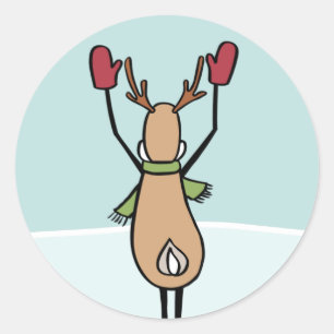 Cute Dansrenrenrenrendier - Kerstmis Ronde Sticker