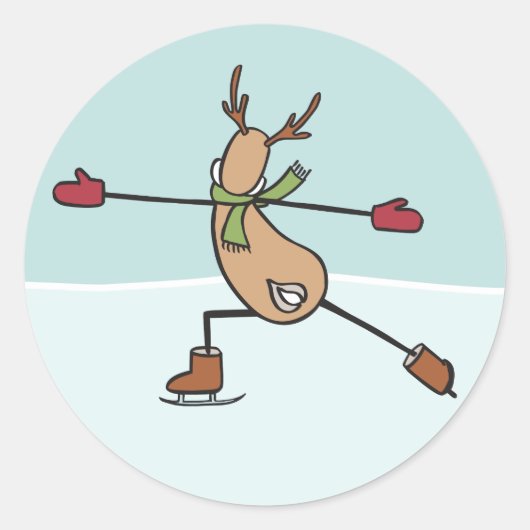 Cute Dansrenrenrenrendier - Kerstmis Ronde Sticker (Voorkant)