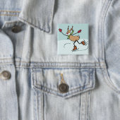 Cute Dansrenrenrenrendier - Kerstmis Vierkante Button 5,1 Cm (In situ)