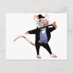 Cute Dapper Mouse, de dansende Cartoon Mouse Briefkaart