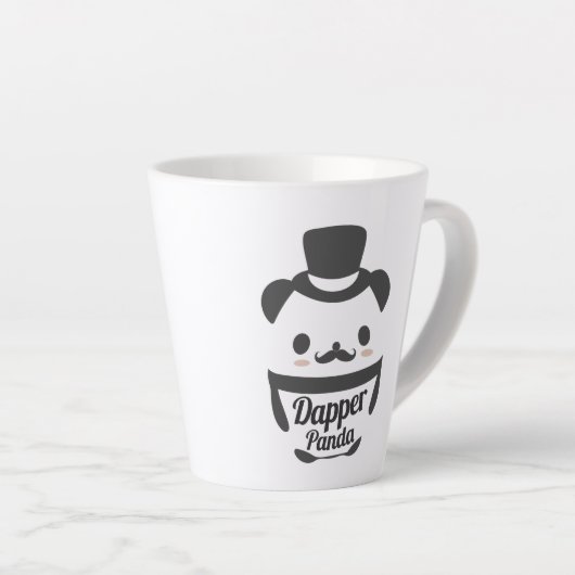 Cute Dapper Panda Wearing Top Hat Latte Mok (Rechterhoek)