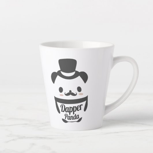 Cute Dapper Panda Wearing Top Hat Latte Mok (Rechts)