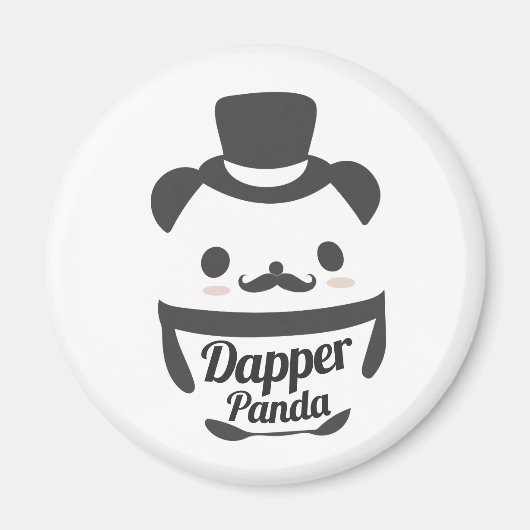 Cute Dapper Panda Wearing Top Hat Magneet (Voorkant)