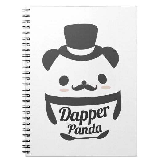 Cute Dapper Panda Wearing Top Hat Notitieboek (Voorkant)