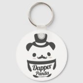 Cute Dapper Panda Wearing Top Hat Sleutelhanger (Voorkant)