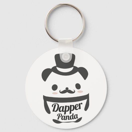 Cute Dapper Panda Wearing Top Hat Sleutelhanger (Voorkant)
