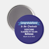 Cute Dark Blue and White Graduation Inspirational Magneet (Voorkant / Achterkant)