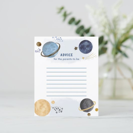 Cute Dark Blue Galaxy Space Baby shower Game (Staand voorkant)
