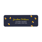 Cute Dark Blue Halloween Candy Corn Adres Etiket (Voorkant)
