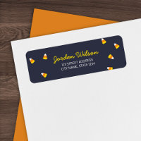 Cute Dark Blue Halloween Candy Corn Adres