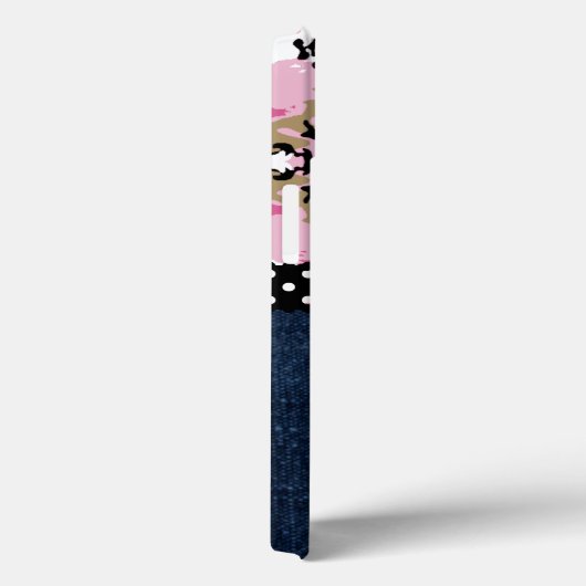 Cute Dark Blue Jeans Pink Antler Camo Case-Mate iPhone Case (Achterkant / Rechts)