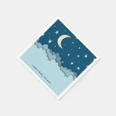 Cute Dark Blue Night Moon and Clouds Baby shower Servet (Hoek)