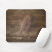 Cute Dark Brown Rustic Wood Kijk achteraan Muismat (Met muis)