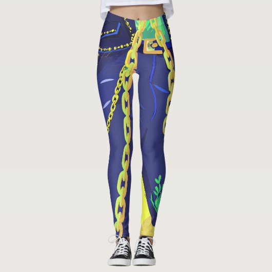 Cute Dark Female Character in Diamond Frame Leggings (Voorkant)