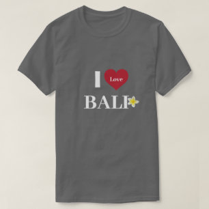 Cute Dark Gray "I Heart Bali" Frangipani Unisex T-shirt