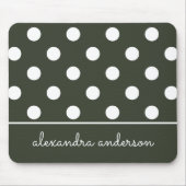Cute Dark Green Polka Dot Pattern Personalized Muismat (Voorkant)