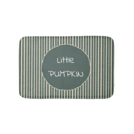 Cute Dark Green Stripes Bath Mat