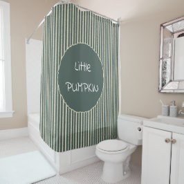 Cute Dark Green Stripes Shower Curtain Douchegordijn