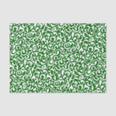 Cute Dark Green White Damask Floral Pattern Tissuepapier (Voorkant)