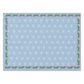 Cute Daschund en Snowflakes Blue geïllustreerd Tafelkleed (Voorkant (Horizontaal))