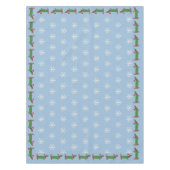 Cute Daschund en Snowflakes Blue geïllustreerd Tafelkleed (Voorkant)