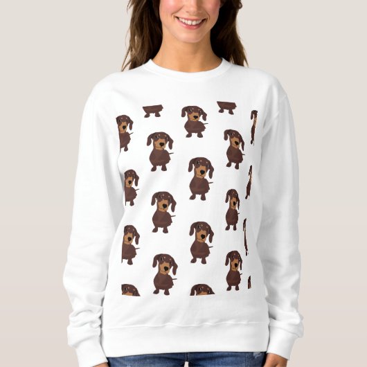 Cute Daschund Pattern Sweatshirt (Voorkant)