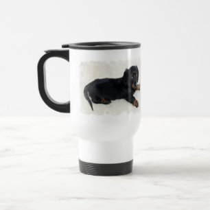 Cute Daschund Plastic Travel Mug Reisbeker