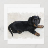 Cute Daschund-uitnodigingen Kaart (Voorkant / Achterkant)