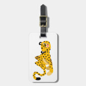 Cute Dashing Cartoon Cheetah Bagagelabel (Voorkant verticaal)