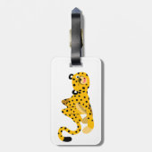 Cute Dashing Cartoon Cheetah Bagagelabel (Achterkant verticaal)