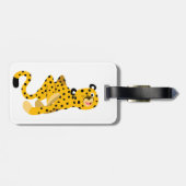 Cute Dashing Cartoon Cheetah Bagagelabel (Achterkant horizontaal)