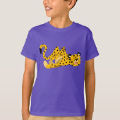 Cute Dashing Cartoon Cheetah Children T-Shirt (Voorkant)