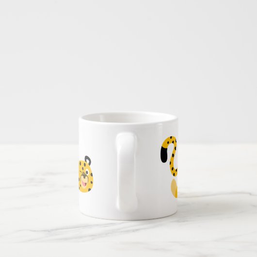 Cute Dashing Cartoon Cheetah Espresso Kop (Achterkant)