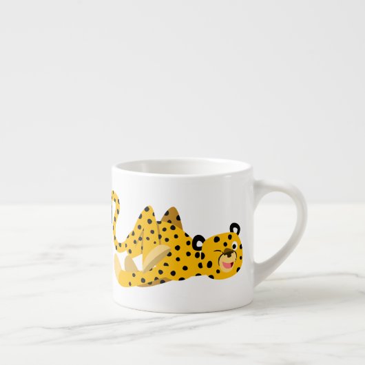 Cute Dashing Cartoon Cheetah Espresso Kop (Rechts)
