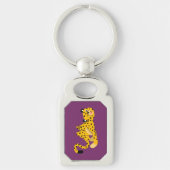 Cute Dashing Cartoon Cheetah Metal Sleutelhanger (Voorkant)