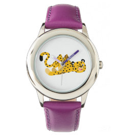 Cute Dashing Cartoon Cheetah Watch Horloge