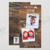 Cute Dashing Reindeer Icon 2-Photo Holiday Card (Voorkant / Achterkant)