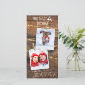 Cute Dashing Reindeer Icon 2-Photo Holiday Card (Staand voorkant)
