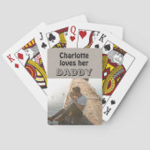 Cute Daughter houdt van papa Foto Vaderdag Pokerkaarten (Achterkant)