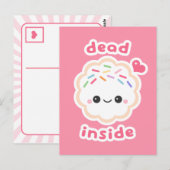 Cute Dead Inside Cookie Briefkaart (Voorkant / Achterkant)