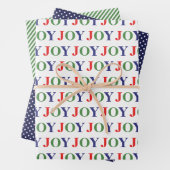 Cute December Winter Holiday Season Joy Wordart Inpakpapier Vel (In situ)