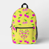 Cute Decora Kei Cherry Pattern Yellow Bedrukte Rugzak (Voorkant)