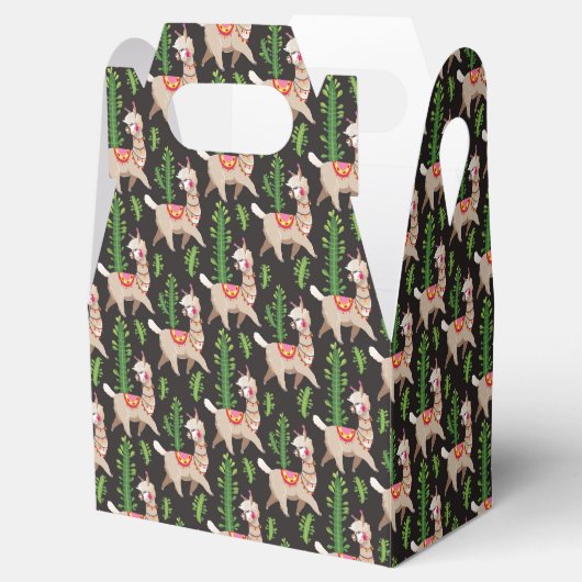 Cute Decorated Llamas Pattern Bedankdoosjes (Geopend)
