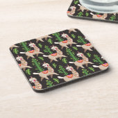 Cute Decorated Llamas Pattern Bier Onderzetter (Linkerzijde)