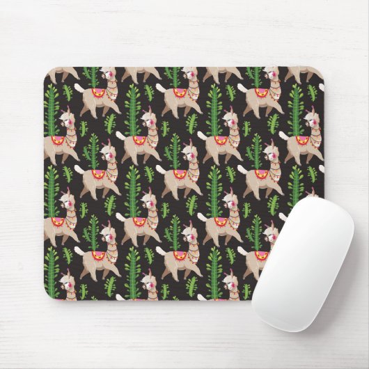 Cute Decorated Llamas Pattern Muismat (Met muis)