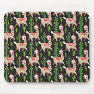 Cute Decorated Llamas Pattern Muismat