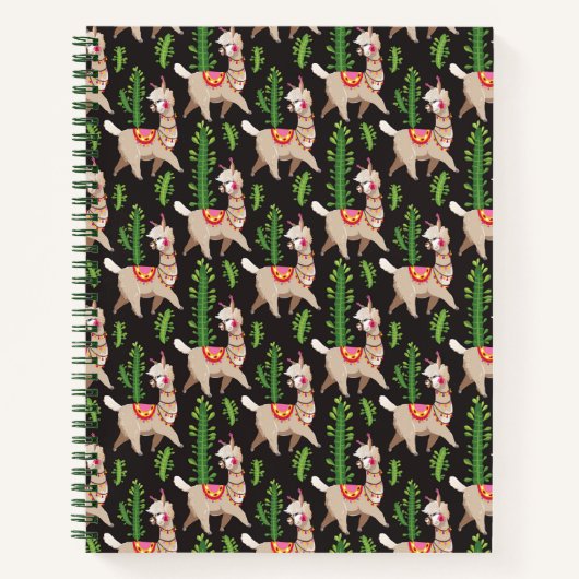 Cute Decorated Llamas Pattern Notitieboek (Voorkant)